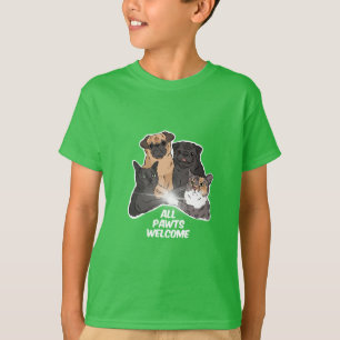Alla prickar hälsar på barnen med grundläggande T- T Shirt