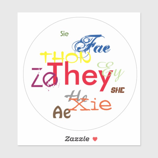 Alla pronomen överallt dekal (Ark)