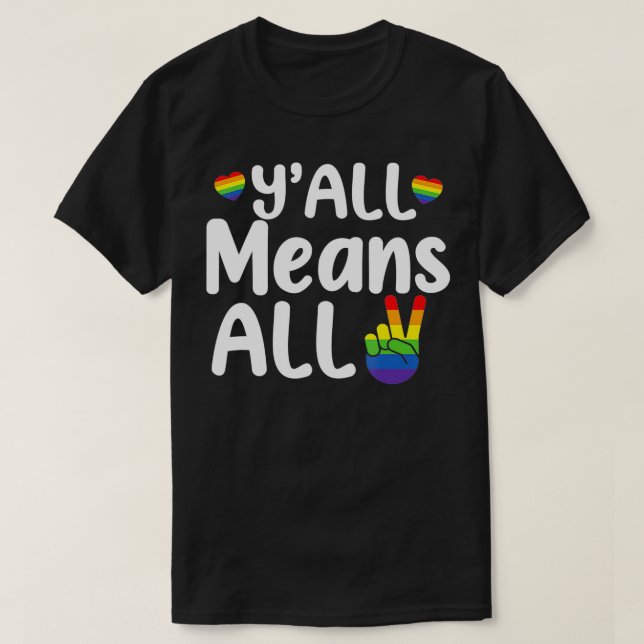 Alla Rainbow LGBT Pride Lesbisk Gay Elak Alla T Shirt (Design framsida)