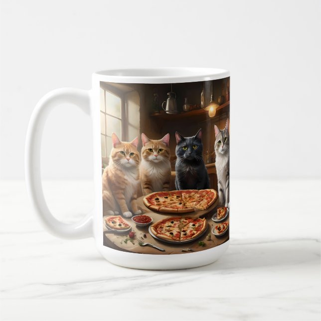 Alla Redon för Cat Pizza Natt. Kaffemugg (Vänster)