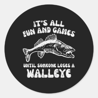 Alla Roligtar tills Walleye-lusen fiskar mig Runt Klistermärke