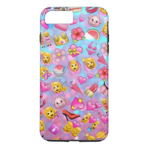 Alla rosa flick-emoji-kollage mönster