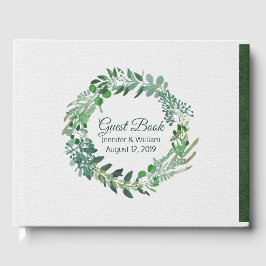 Alla sädesslag Grönt Foliage WAN Bröllop Gästböcker