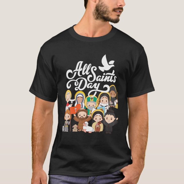 Alla saints Day Kids katolska St Francis Therese J T Shirt (Framsida)