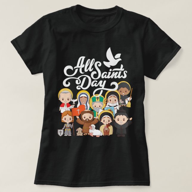 Alla saints Day Kids katolska St Francis Therese J T Shirt (Design framsida)