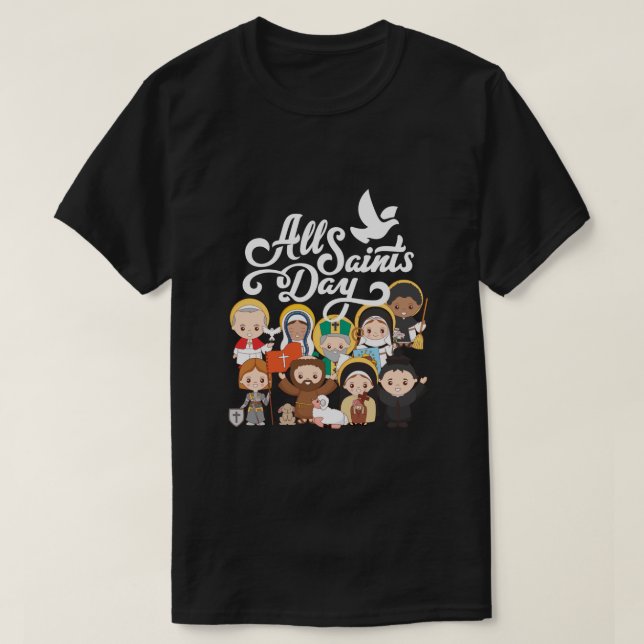 Alla saints Day Kids katolska St Francis Therese J T Shirt (Design framsida)