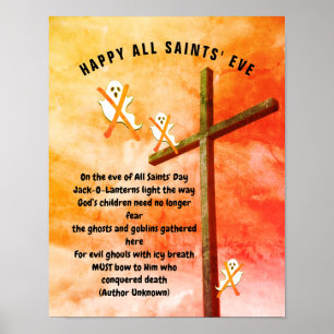 ALLA SAINTS KVÄLL DIKT Christian Halloween Poster