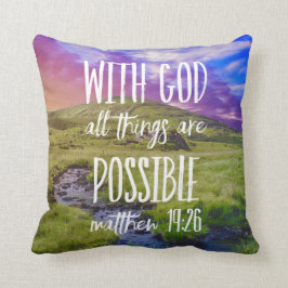 Alla Sak är möjliga Bible Verse Christian Kudde