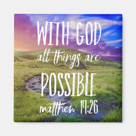 Alla Sak är möjliga Bible Verse Christian Magnet