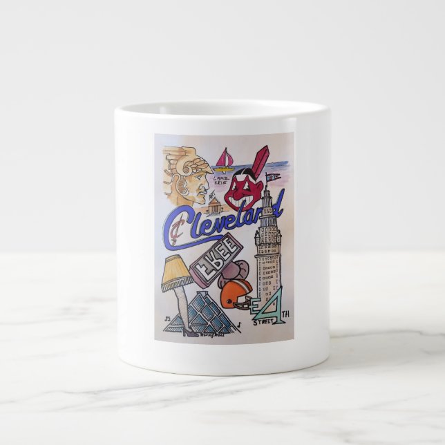 Alla Sak Cleveland Coffee eller Tea Mugg Jumbo Mugg (Framsidan)