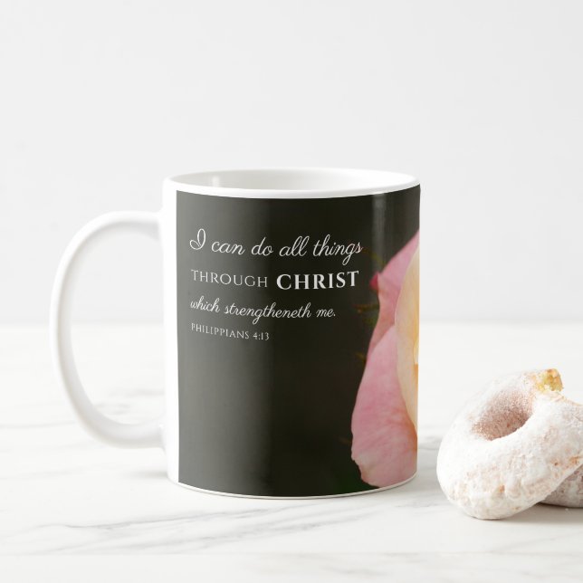 Alla Sak genom Kristus Filippinerna 4:13 Ro Kaffemugg (Med munk)