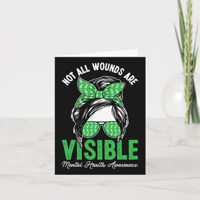 Alla sår är inte synliga, eftersom Bun Mental Heal Kort (Framsida)