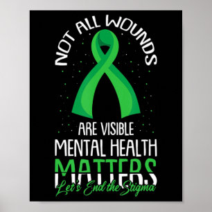 Alla sår är inte synliga för psykisk hälsa poster