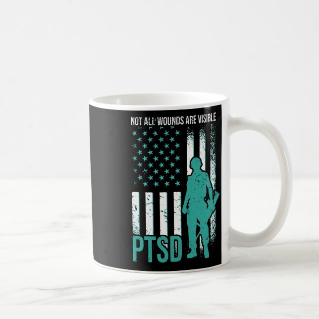 Alla sår är inte synliga - PTD-medvetenhet Kaffemugg (Höger)
