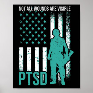 Alla sår är inte synliga - PTSD-medvetenhet Poster