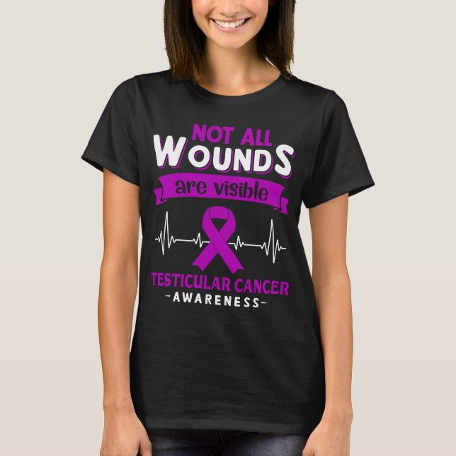 Alla sår är inte synliga, testikelcancer t shirt (Framsida)