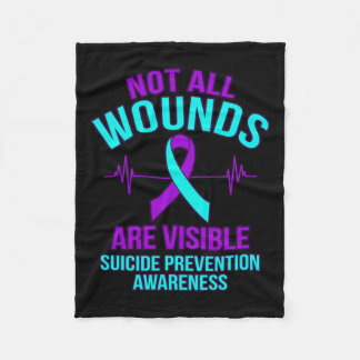 Alla sår är synliga Lycklig Suicide Awareness Gra Fleecefilt