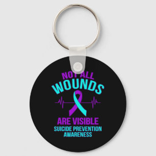 Alla sår är synliga Lycklig Suicide Awareness Gra Nyckelring