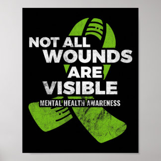 Alla sår Synliga psykiska hälsomedvetandehöjande p Poster