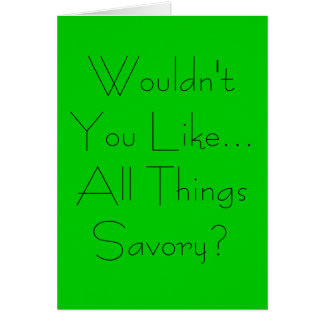 Alla Savory saker Hälsningskort