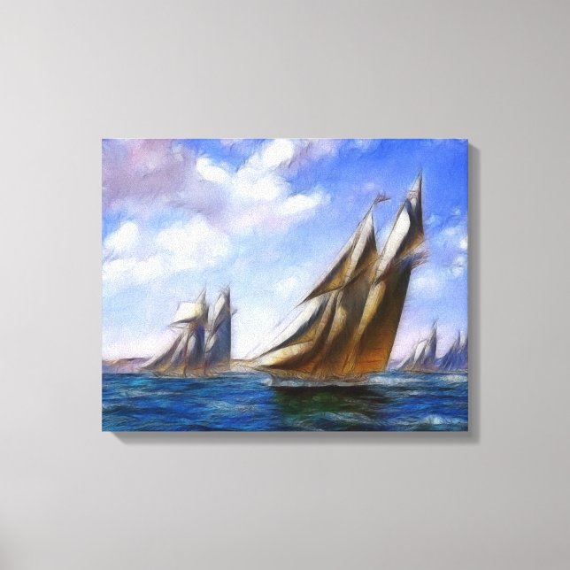 Alla segling-Fraktaser Art Wrapped Canvas (Framsida)