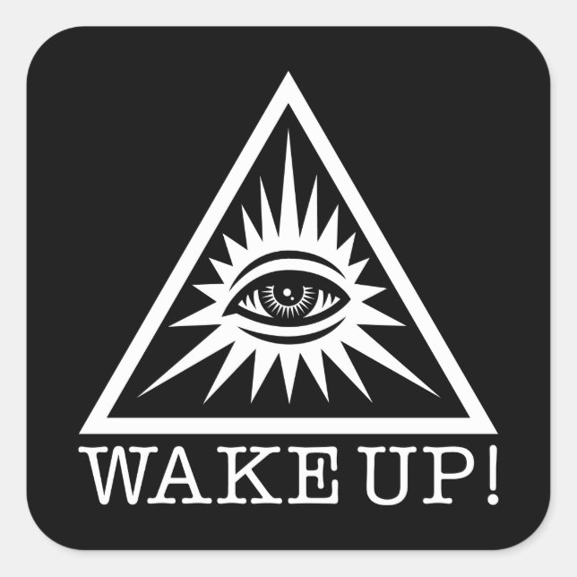 Alla ser öga-dekalen fyrkantigt klistermärke (Framsida)