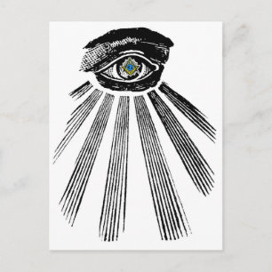Alla ser Öga Square och Compass Masonic Vykort