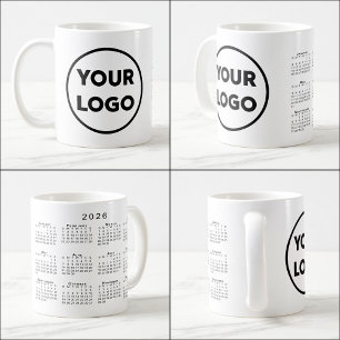 Alla Shape Business Company Logotyp 2026-kalender Kaffemugg