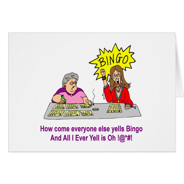 Alla skriker annars Bingo Hälsningskort (Framsidan Horizontal)