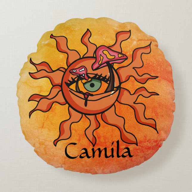 Alla Sol-sett svampar. Rund Kudde (Framsidan)