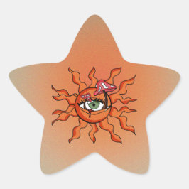 Alla Sol-sett svampar. Stjärnformat Klistermärke