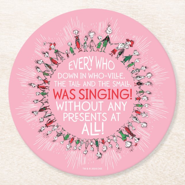 Alla som är nere i WHO-Ville Underlägg Papper Rund (Framsidan)