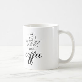 Alla som du behöver, är bokar och kaffe kaffemugg