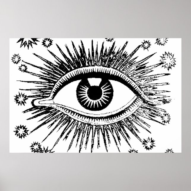 Alla som ser Öga Mystic Eyeball Hypnosis Occult Poster (Framsidan)