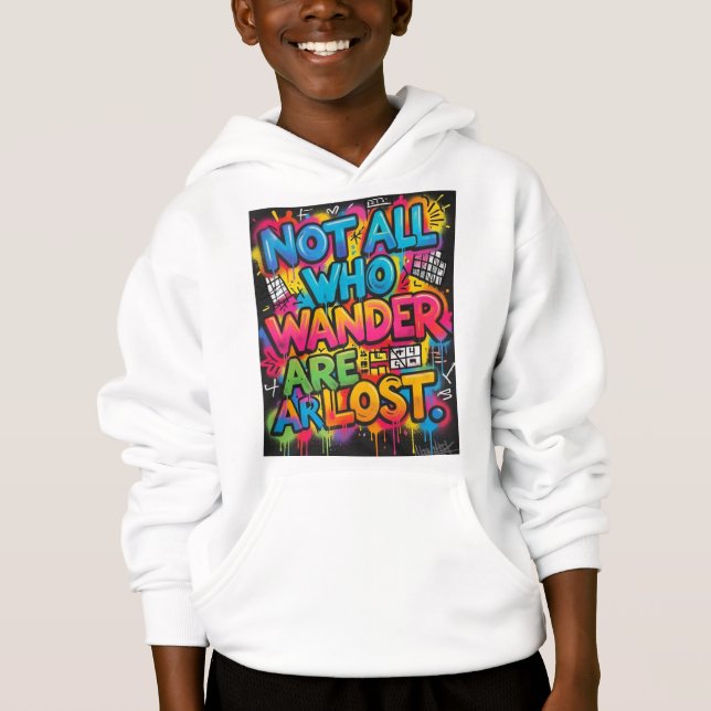 Alla som vandrar är inte vilse Motivational Graffi T Shirt (Framsida)