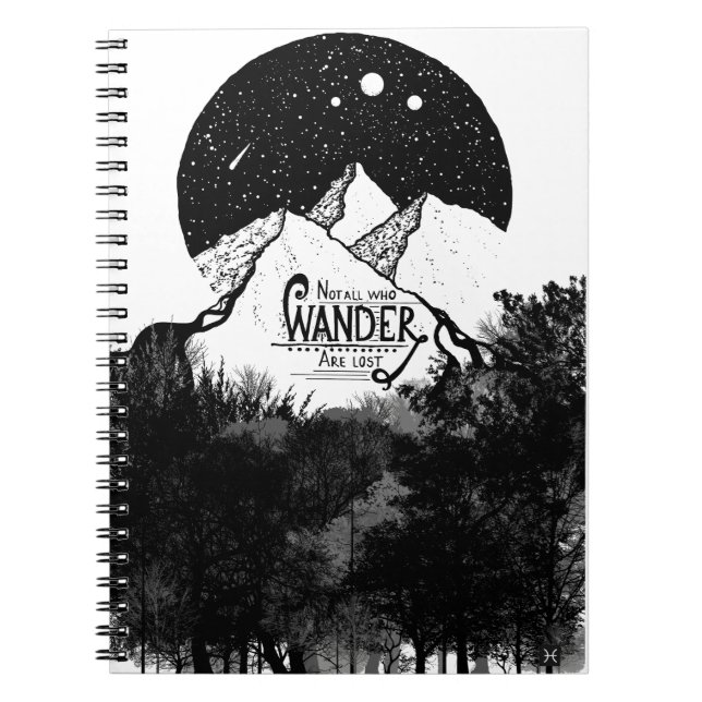 Alla som WANDER är inte borttappadens illustration Anteckningsbok (Framsidan)