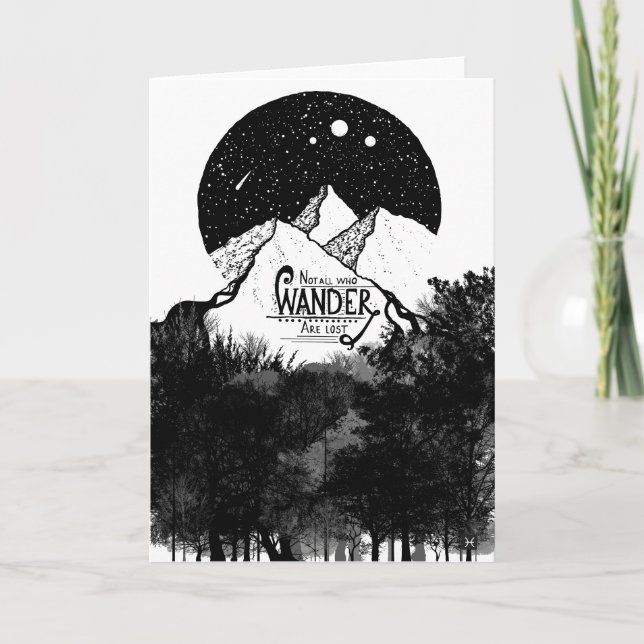Alla som WANDER är inte borttappadens illustration Kort (Framsida)