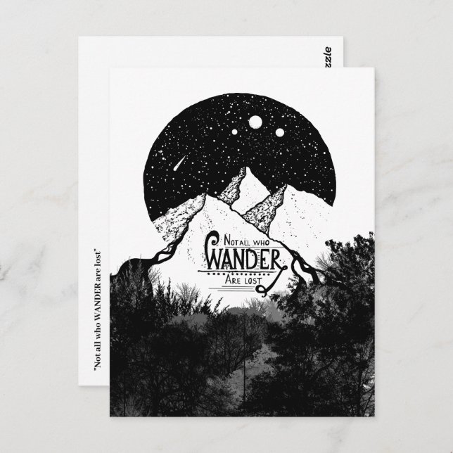 Alla som WANDER är inte borttappadens illustration Vykort (Fram/baksida)