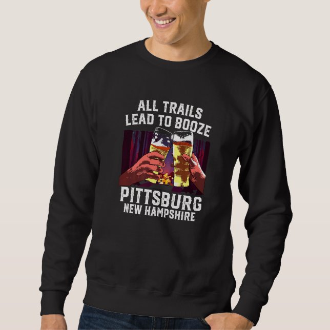 Alla spår leder till Sprit Pittsburgh Camping New  Lång Ärmad Tröja (Framsida)