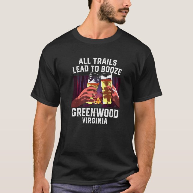 Alla spår som leder till Sprit Greenwood Camping V T Shirt (Framsida)