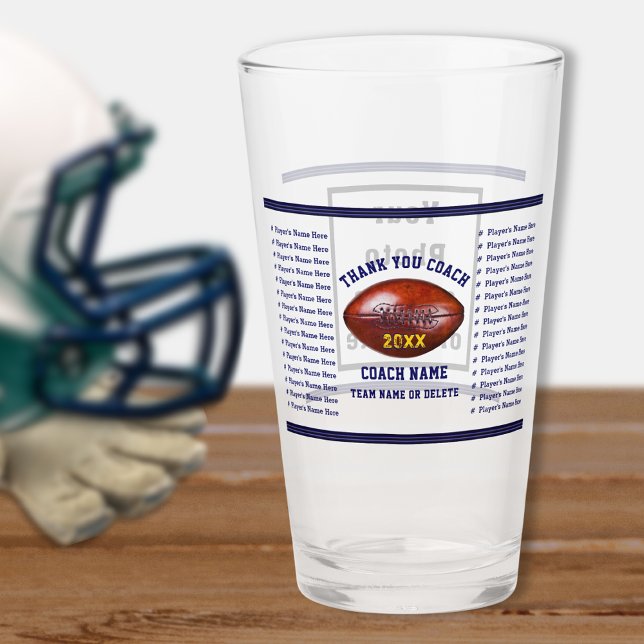 Alla spelares namn Foto Fotbollstränarpresentidéer Glaskopp (Gift ideas for football coaches. Personalized football coach gifts. Football Coach Thank You Gifts.)