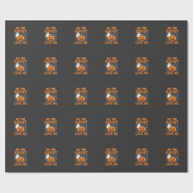 Alla spöken älskar mig Halloween-design_1 Presentpapper (Platt)