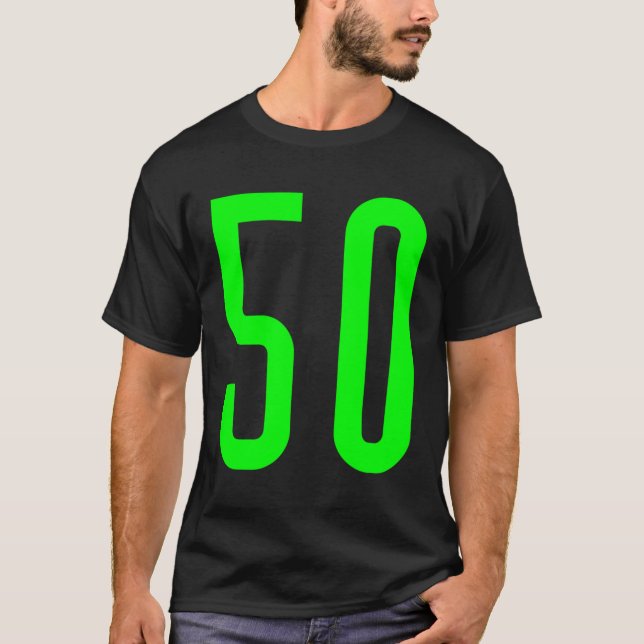 Alla Sportfantastens favoritnummer 50 Jersey-Grönt T Shirt (Framsida)