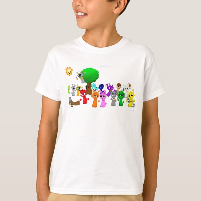 Alla Sprunki i 3D Simon Oren Funbot Pinki Wenda T Shirt (Framsida)