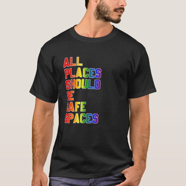 Alla Ställen bör vara Säkra Spaces Bisexual Bi Pri T Shirt (Framsida)