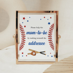 Alla Star Baseball Baby Shower Kuvert Station Poster
