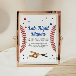 Alla Star Baseball Baby Shower Late Night Diables Poster