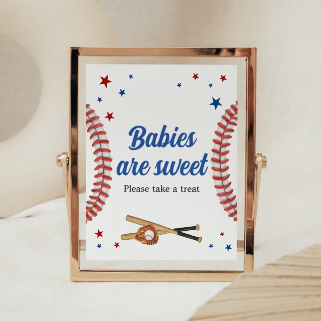 Alla Star Baseball Baby Shower Spädbarn är Sweet Poster (Sports Baby Shower Babies are Sweet Sign)