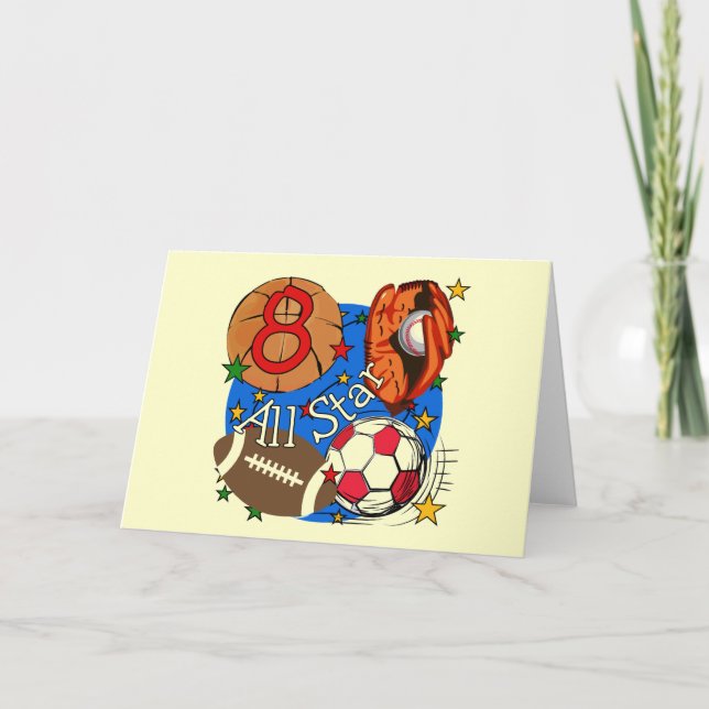 Alla stjärniga 8:e födelsedagsskjortor och -gåvor kort (Framsida)