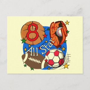 Alla stjärniga 8:e födelsedagsskjortor och -gåvor vykort